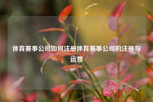 体育赛事公司如何注册体育赛事公司的注册与运营