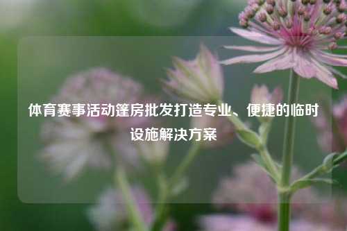 体育赛事活动篷房批发打造专业、便捷的临时设施解决方案