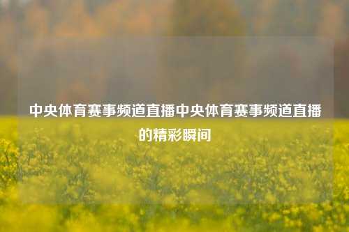 中央体育赛事频道直播中央体育赛事频道直播的精彩瞬间