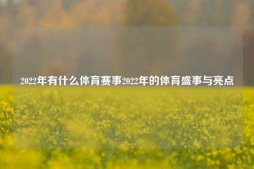 2022年有什么体育赛事2022年的体育盛事与亮点