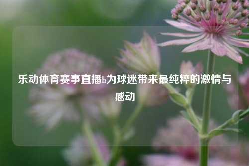 乐动体育赛事直播h为球迷带来最纯粹的激情与感动