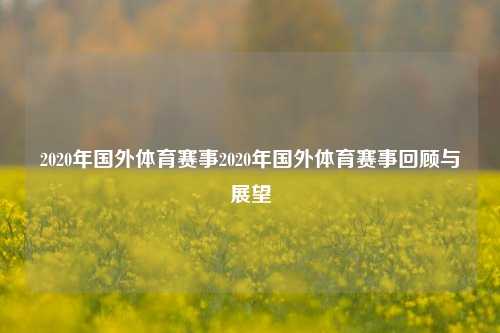 2020年国外体育赛事2020年国外体育赛事回顾与展望