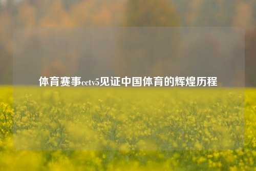 体育赛事cctv5见证中国体育的辉煌历程