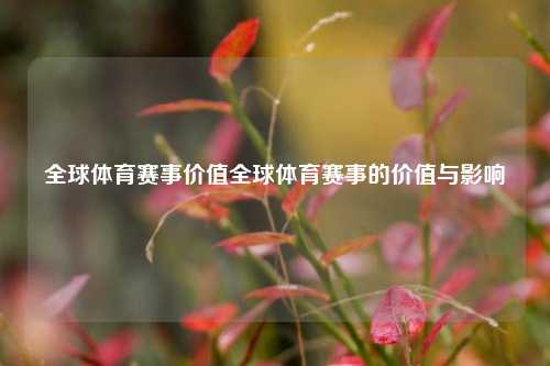 全球体育赛事价值全球体育赛事的价值与影响