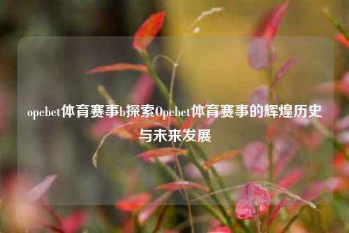 opebet体育赛事b探索Opebet体育赛事的辉煌历史与未来发展