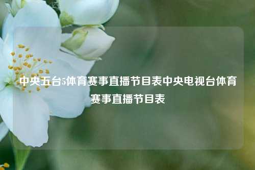 中央五台5体育赛事直播节目表中央电视台体育赛事直播节目表