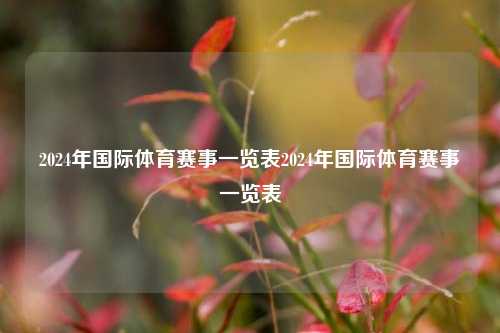 2024年国际体育赛事一览表2024年国际体育赛事一览表