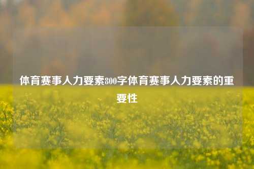 体育赛事人力要素800字体育赛事人力要素的重要性