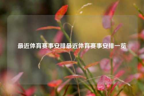 最近体育赛事安排最近体育赛事安排一览