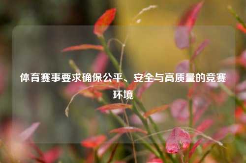 体育赛事要求确保公平、安全与高质量的竞赛环境