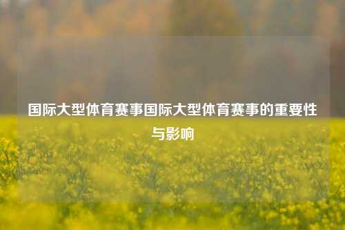 国际大型体育赛事国际大型体育赛事的重要性与影响
