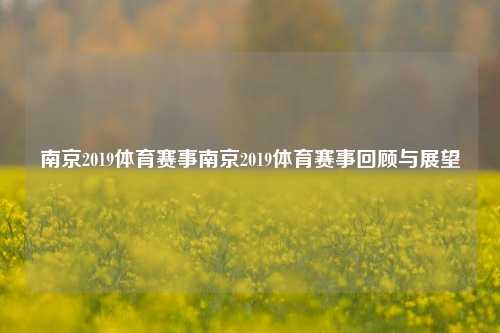南京2019体育赛事南京2019体育赛事回顾与展望